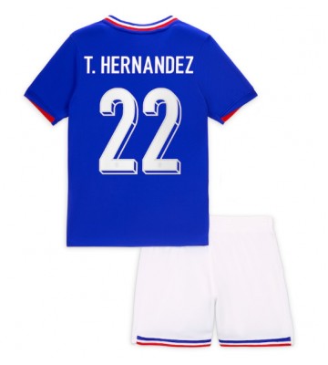 Francia Theo Hernandez #22 Primera Equipación Niños Eurocopa 2024 Manga Corta (+ Pantalones cortos)